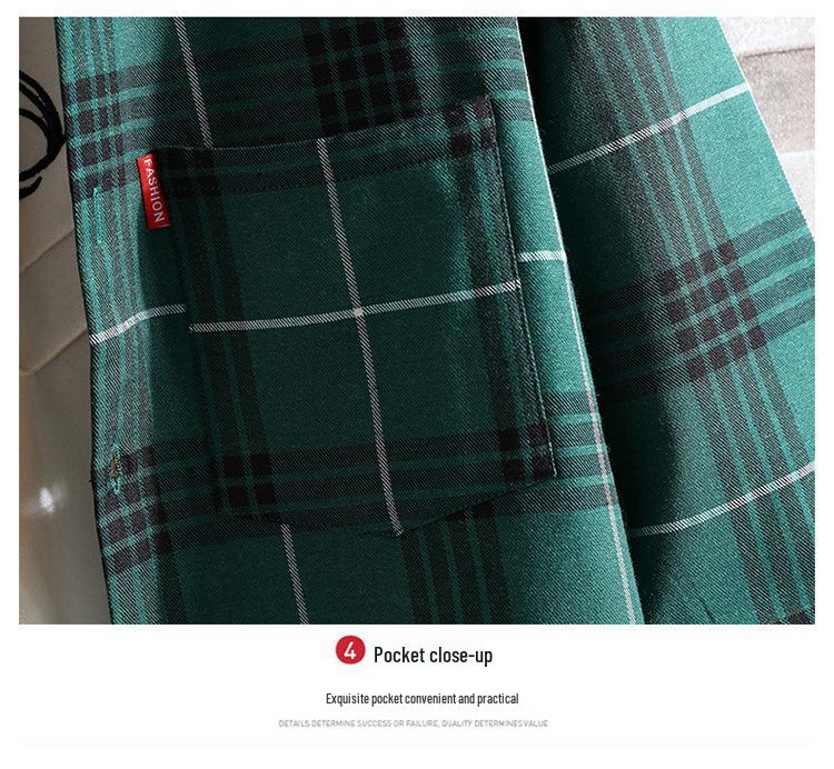 Men's Slim-Fit Fleece-Lined Plaid Button-Down Shirt - Korean Style Warm Casual Top