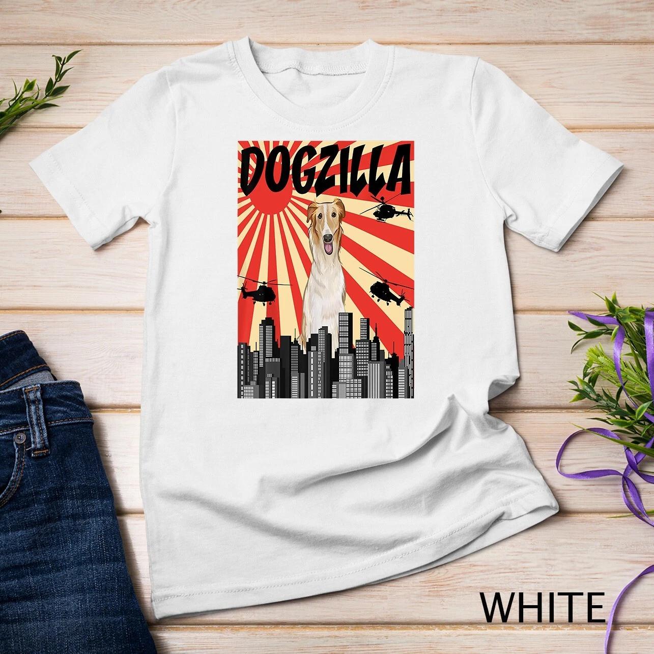 Funny Retro Japanese Dogzilla Borzoi Unisex T-shirt M
