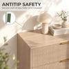 Bedroom Chest of Drawers Fluted Dresser Gold-Tone Handles Natural