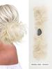 Chignon sintetico spettinato con pettine laterale e clip da chignon corto da 20 pollici con stile versatile e regolabile