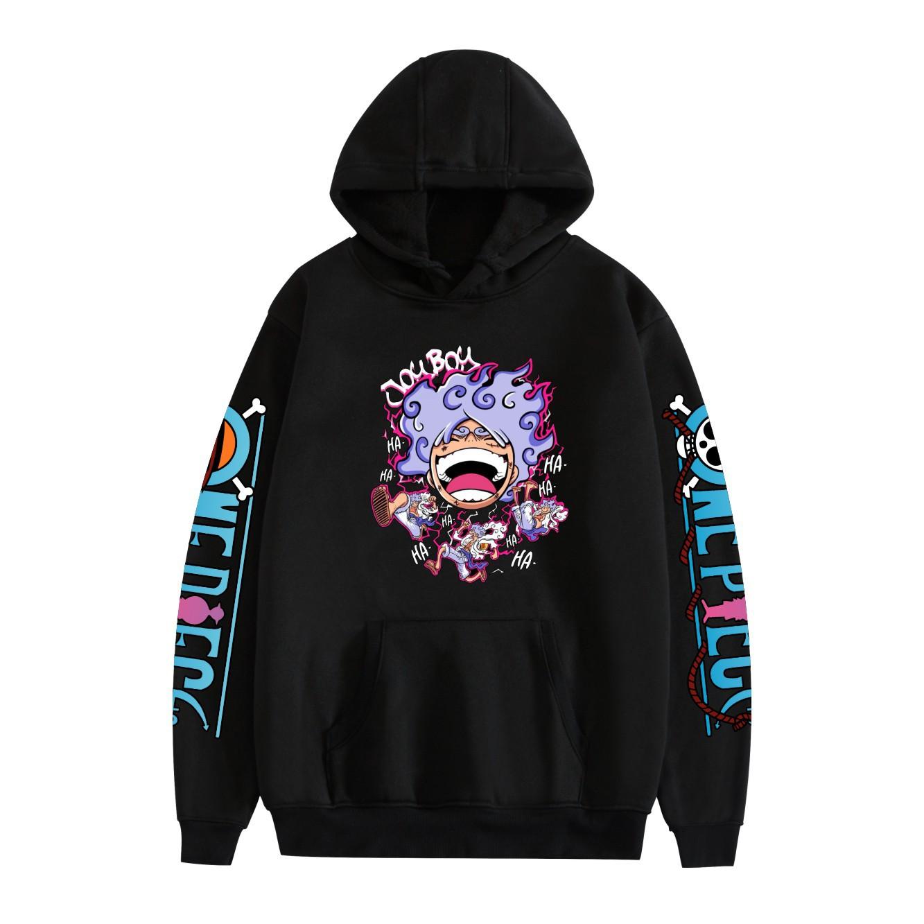 

Новая Мода ONE PIECE Аниме Худи Свитшоты с Мультяшным Принтом Повседневные Топы с Длинным Рукавом для Мужчин Женщин XS чёрный