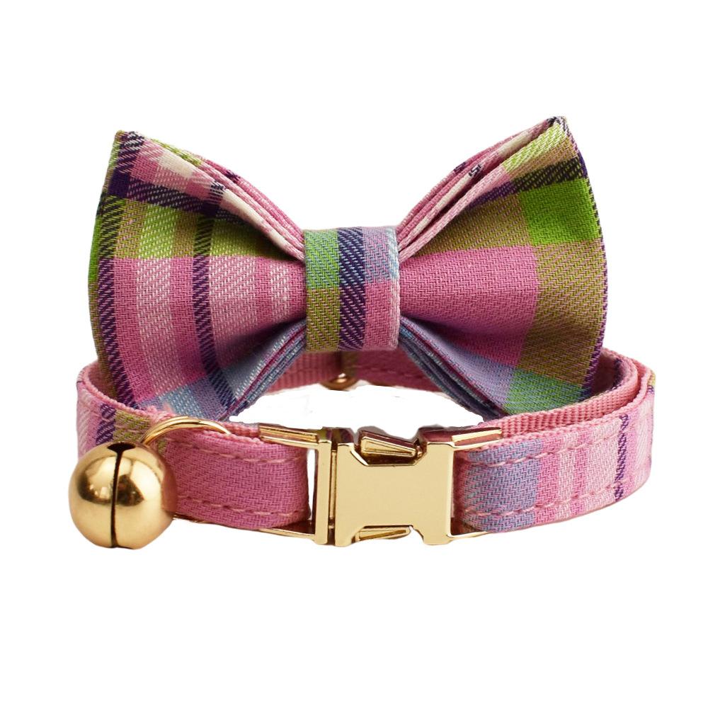Plaid Bow Tie Pet Collar