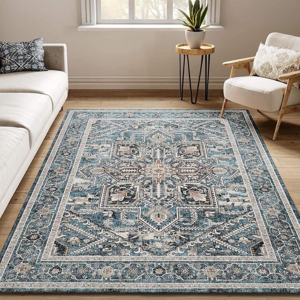 Ethnic Style Rugs for Bedroom American Retro Study Non-slip Floor Mat Bohemia Living Room Decoration Carpet Washable Lounge Rug