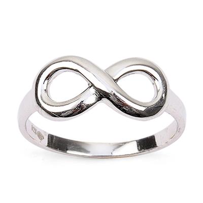 Silberner „Infini“-Silberring (Rhodium) - 16x7mm