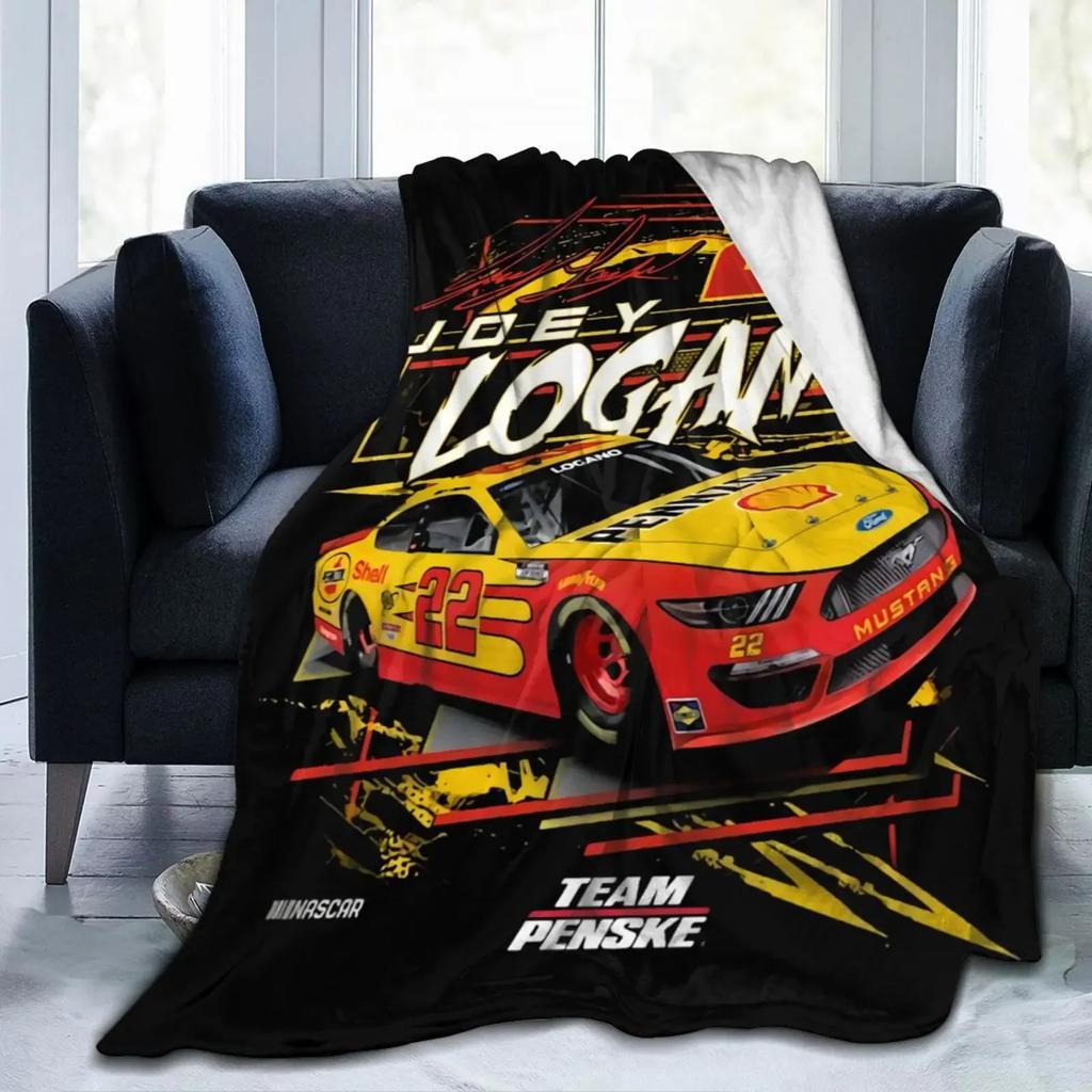 3D Print Joey Logano 22 2X Champion Blanket Soft Sofa Cover Throw Blanket Fleece Tapestry Warm Bed Blankets for Bedroom Couch