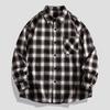 Spring Autumn Long Sleeves New Oversize Shirt For Men's Plaid Harajuku Clothing Casual Hawaiian Shirt