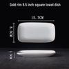 Elegant White Ceramic Gold Rim Towel Dish