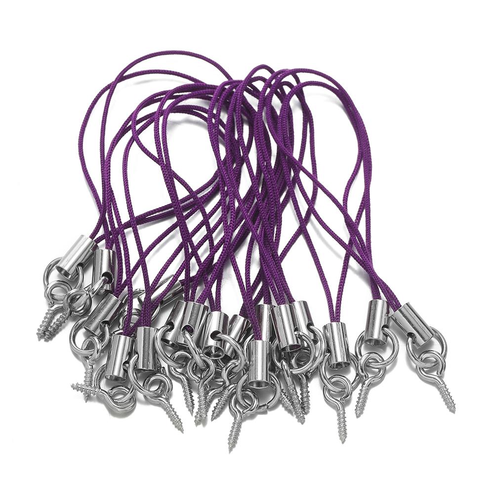 20/50pcs Lanyard Lariat Strap Cord With Eye Pins Screw Colour Strap Charm Cord Rope Keychains Hooks Mobile Phone DIY Accessories
