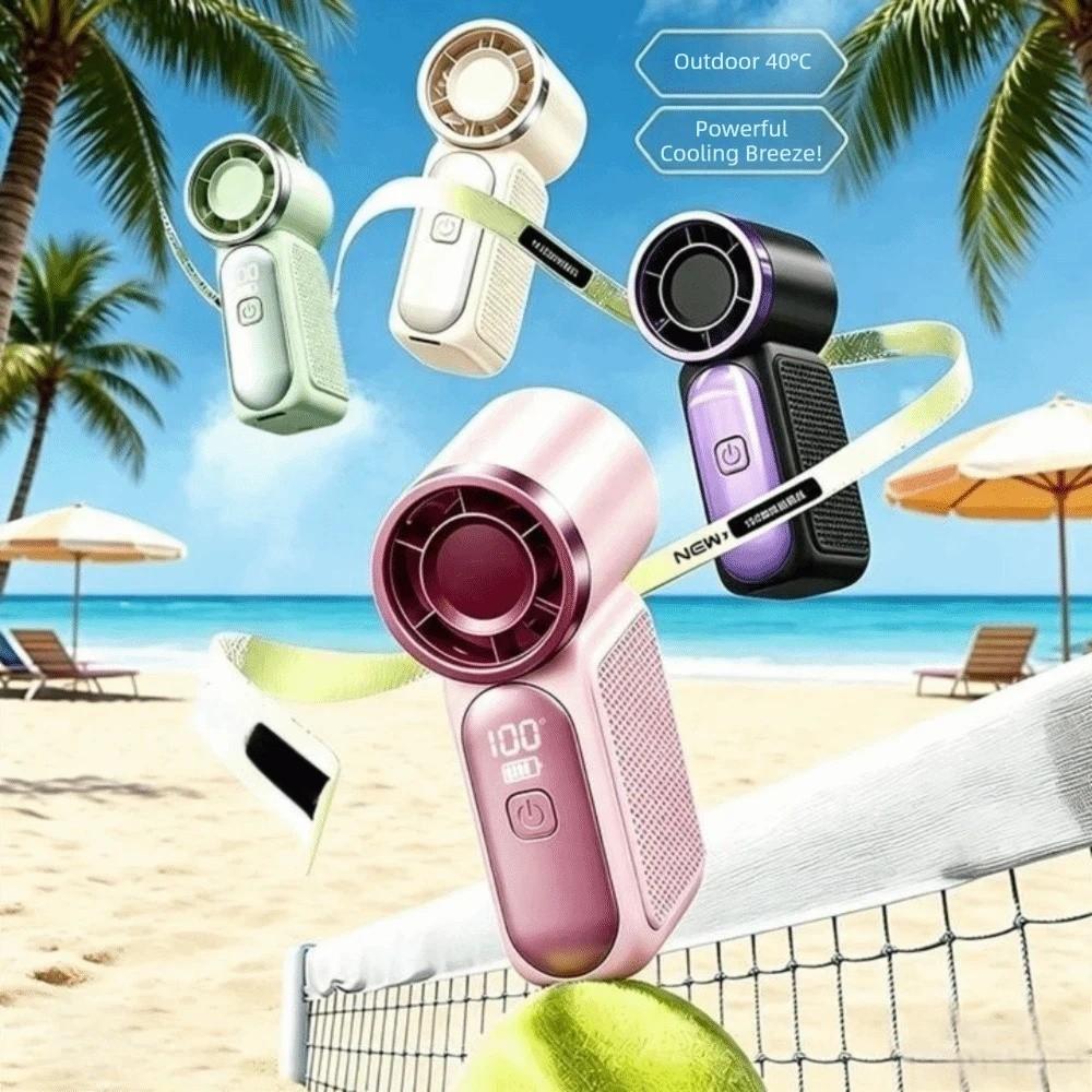 Portable High Speed Mini Handheld Fan LED Display USB Rechargeable Desk Fan Ultra-quiet Strong Wind Fan Travel