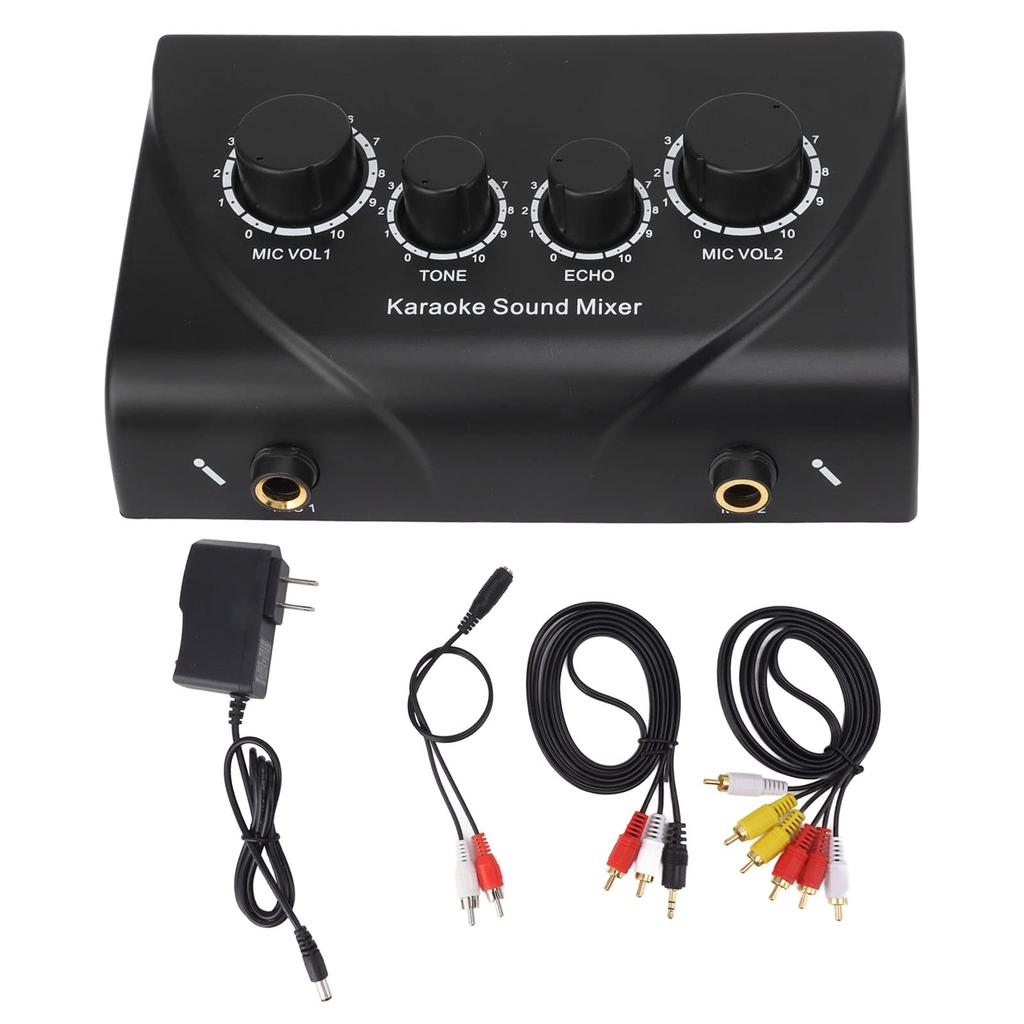 Portable Karaoke Sound AC Speech and ABS 4 Rotary Ideal for Businesses Mixer, 100-240V, Entertainment, Plastic, Dials,