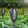 Solar Lights Outdoor: 10 Pack Solar Torch Lights Outdoor Flickering Flame for Halloween Decorations Outdoor - Waterproof Solar Garden Lights -