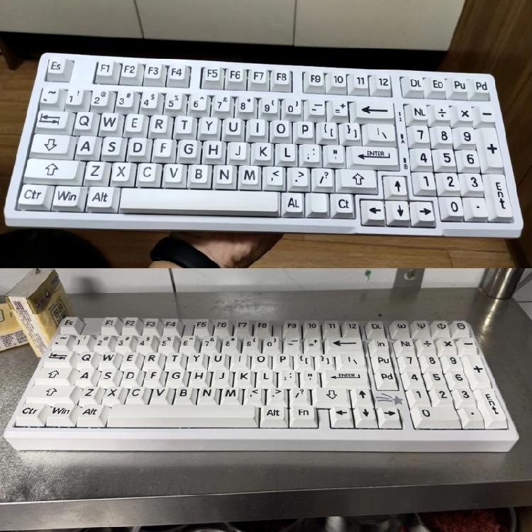 Original Height Black and White Keycaps Set 125PCS for Mechanical Keyboards Extended Comfortable Typing Experience