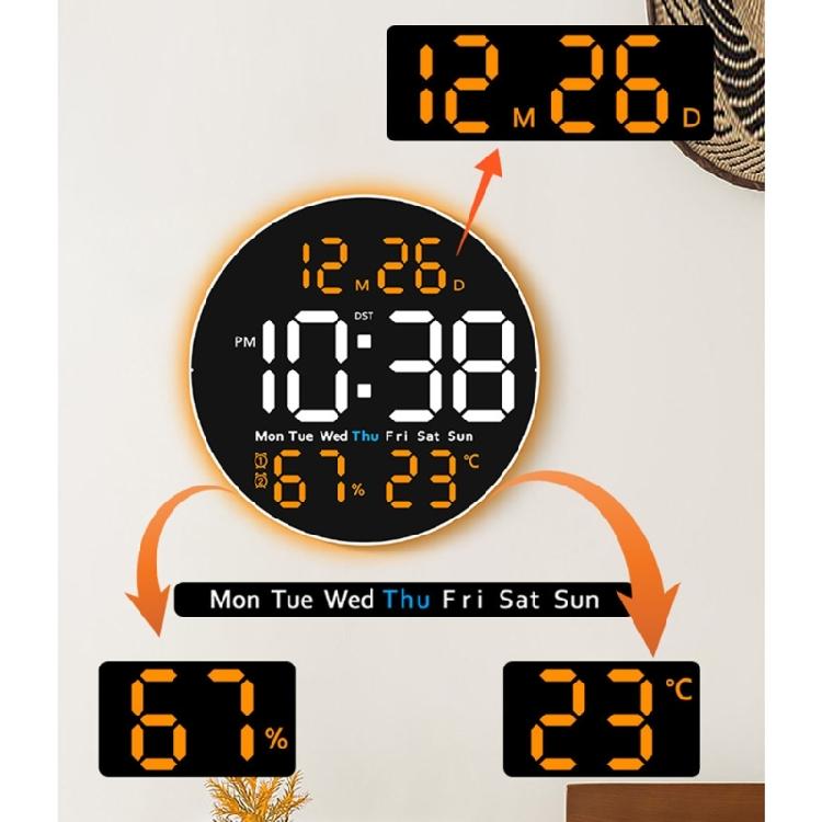10Inch Digital Wall Clock Remote Controlled 2 Alarms Large LED Display 10 Brightness For Home Office Bedroom Decoration