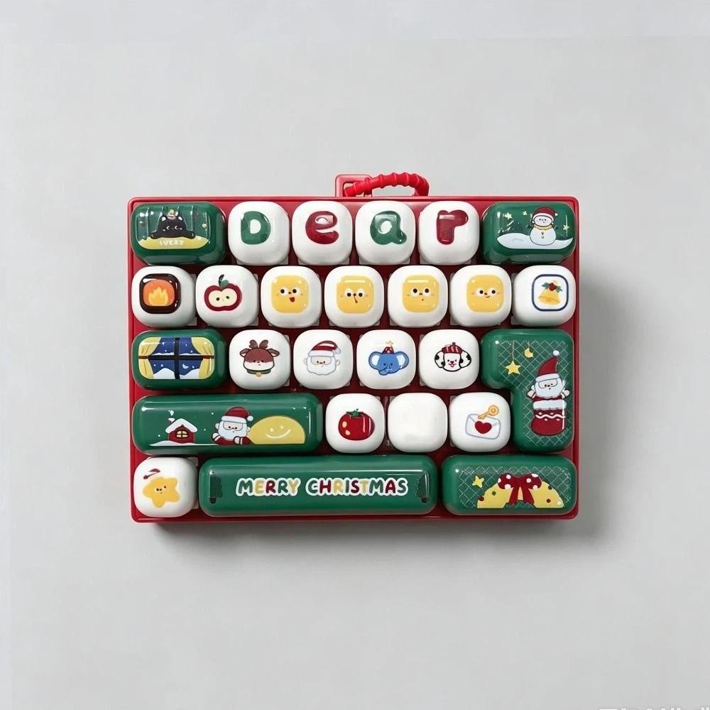 26 Key Decompression Button Toy Creative Style Christmas Keyboard Keychain Popular Pendant