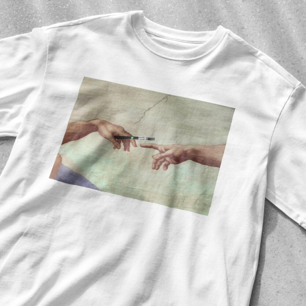 

230GSM 100% Cotton T-Shirt Gods hand passing Weed Dab Pen Funny Meme T-Shirt Weed T-Shirt Funny Weed T-Shirt Party Shirt Unisex Heavy Cotton Tee XS белый