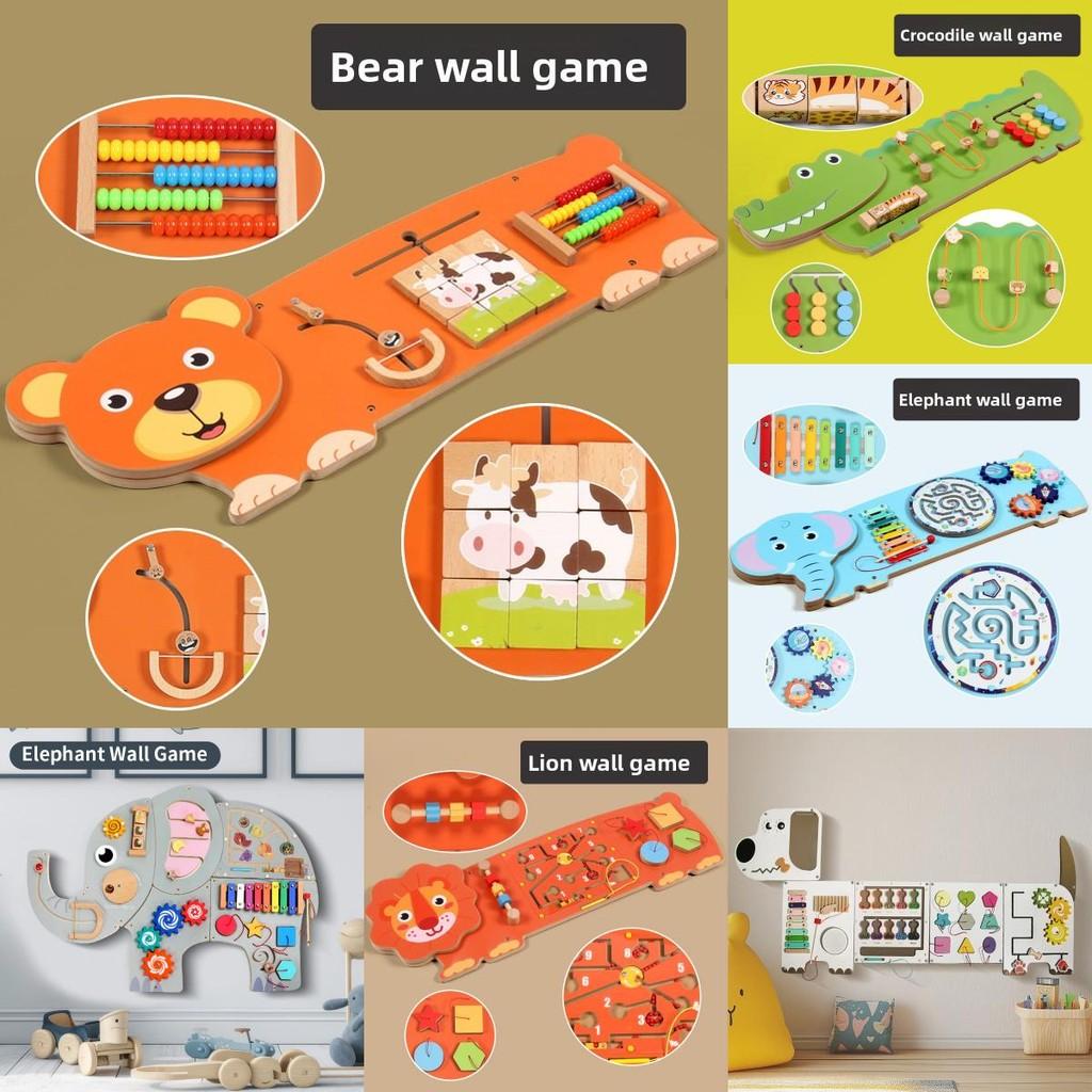 Wooden Educational Wall Toy For Kids With Puzzle Blocks For Preschool Classroom Decor