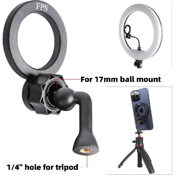 Magnetic Tripod Holder Mount Adapter for MagSafe, Magnet Phone Holder Adapter with 1/4"-20 Screw Hole for iPhone 12 13 14 15 16 Plus Pro Max All