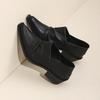 Fashion Deep Mouth French High Heels Women 2025 New Autumn Retro Small Leather Shoes Block Heel Single Shoes