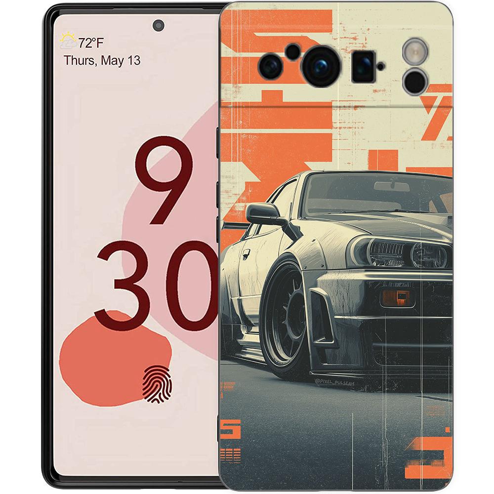 Cool Male Men Light Cars Luxury Phone Case For Google Pixel 11 10 9 8 11 10A 9A 8A 7 7A 6 Pro XL 6A 5G Black Soft TPU Cover