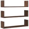VidaXL Wall Shelves 3pcs Brown Oak 80x18x18cm Engineered Wood 853296