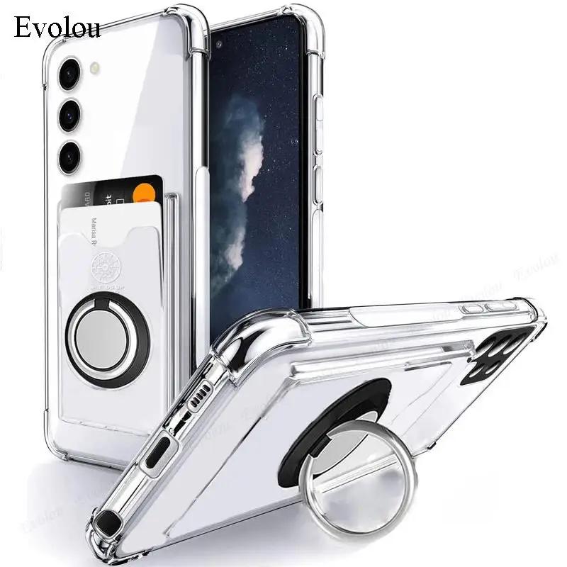 Geldbörse Kartenschlitz Transparente Handyhülle Für Redmi Note 15 Pro Plus Ringständer Halter Weiche Silikonhülle Für Redmi Note 14 13 4G
