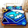 3D Game Geometry Dash Bedding Set Printed With Pillowcase Bed Duvet Cover Soft Queen King Size Bedclothes Home Boys Girls Adults