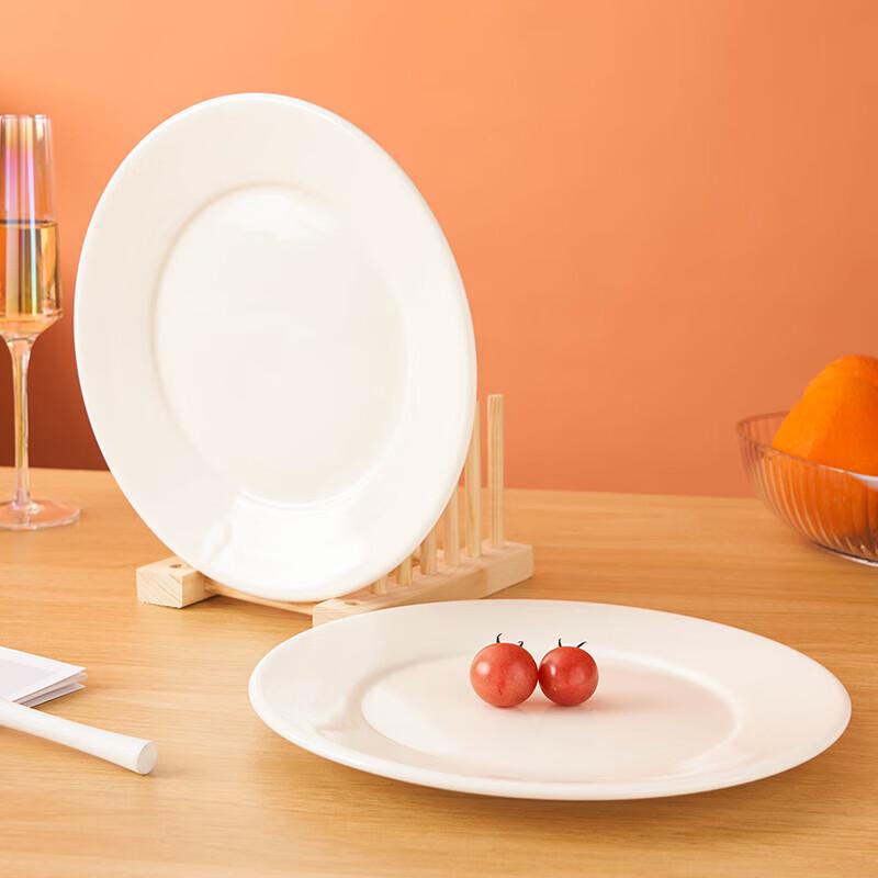 Assiette à dîner en porcelaine blanche série clair de lune NHZHIW