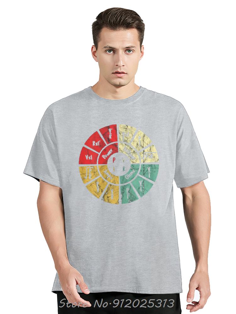 Fashion T-shirt Ohms Law Diagram Electrical Electronics Engineer T-Shirt High Quality O-Neck Short Sleeves Cotton T-Shirt Tops