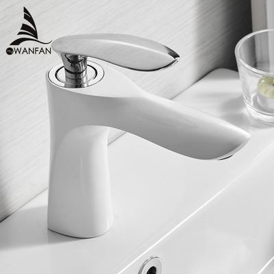 White Mixer Bathroom Sink Faucet Basin Faucet Chrome Brass Faucet Chrome Faucet Basin Mixer Tap Deck Mount Torneira Tap 855007