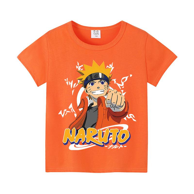 Narutos T-shirt Children Clothing Boy Girl Japanese Manga Pattern Short Sleeve Kid Cartoon Casual Sports Cotton Tee Home Clothes