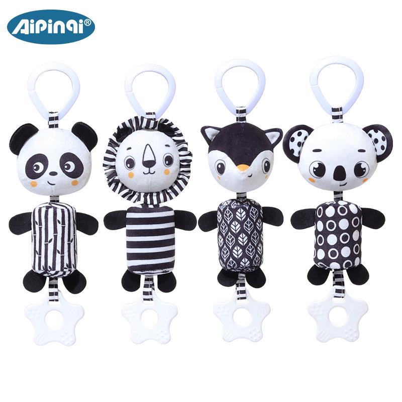 Aipinqi Baby Mobile Toy: Black & White Plush Hanging Ornament for Strollers (0-3 Years)