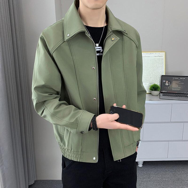 Spring and Autumn New Jacket Men's Loose Outdoor Commuter Simple Casual Style Design Lapel Jacket