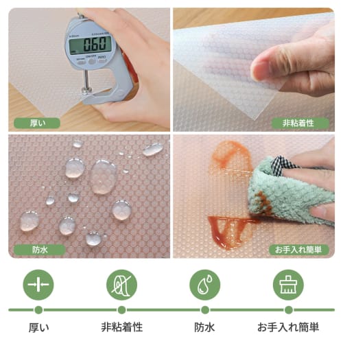 wohomuke Cupboard Liner, 30x600cm, Transparent EVA Shelf Liner, Kitchen Sheet, Protective Sheet, Non-Slip, Insect Repellent, Antibacterial, Anti-Mold,