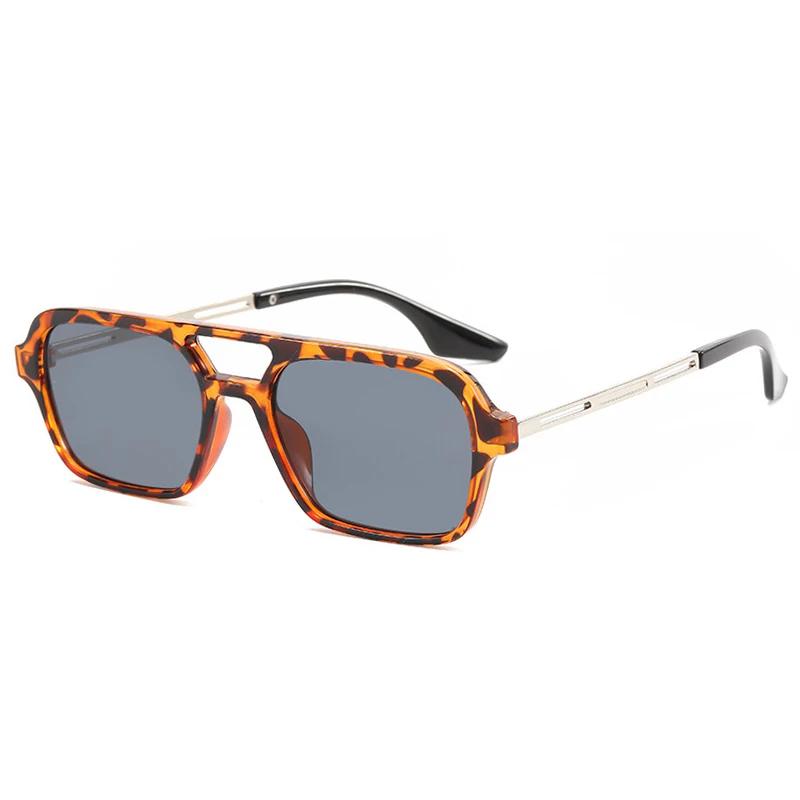 Small Vintage Square Sunglasses Women Brand Designer Mirror Sun Glasses Female Fashion Retro Leopard Frame Blue