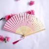 Vintage Bamboo Silk Women's Folding Fan - Portable Dance Gift