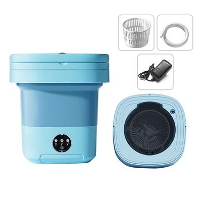 8L Portable Mini Washing Machine with UV Sterilization Foldable Spin Dryer with Drain Basket Drain