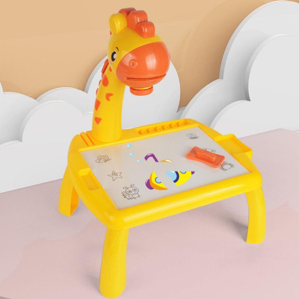 Multifunctional LED Projector Painting Board Giraffe Painting Desk Educational Learning