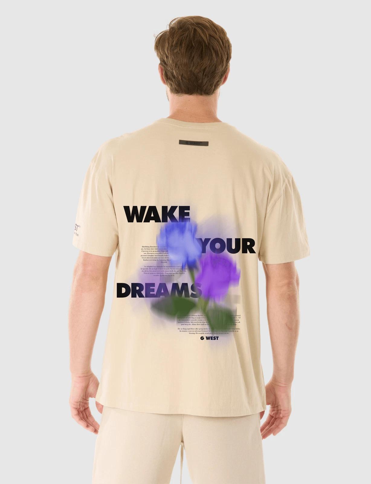G WEST WAKE YOUR DREAMS T-SHIRT - OXFORD TAN S