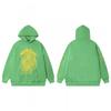 Sp5der Spider Web Foam Print Fleece Hoodie Loose Fit Hip Hop Sweatshirt Men Women
