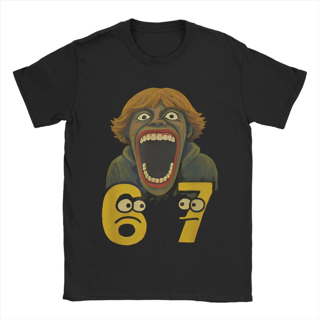 67 Cartoon Printed T-shirts Men's Women's Cotton Breathable O-neck Short Sleeves Comfortable Casual T-shirt