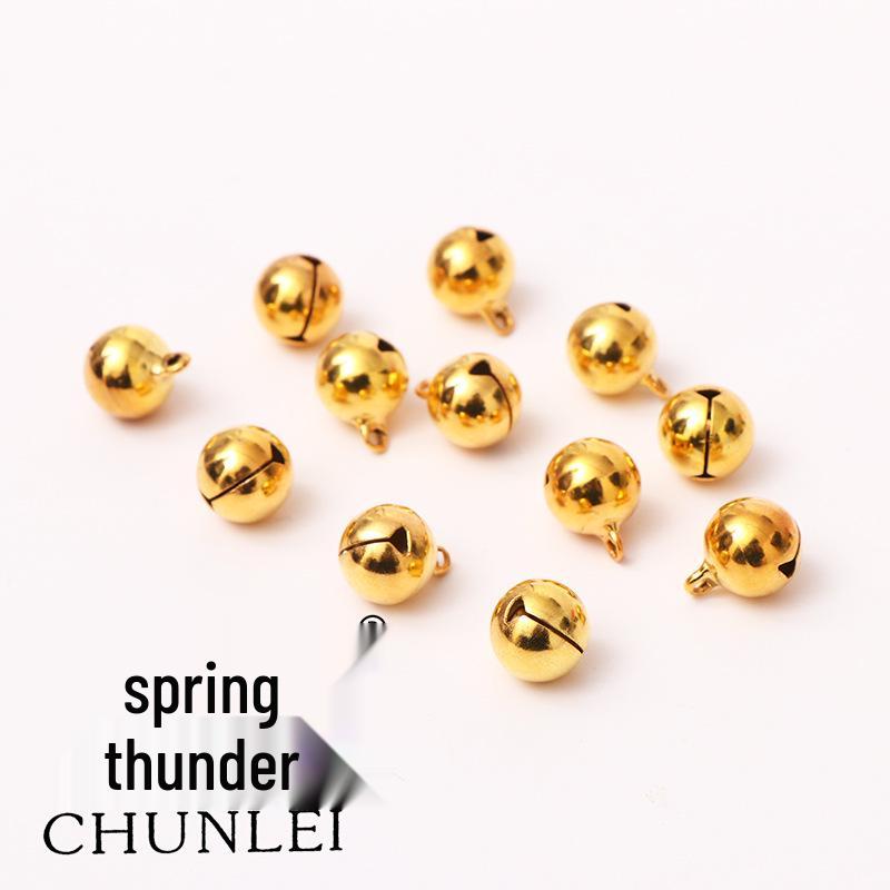Gold-Plated Brass Bell Christmas Ornament Pendant