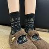 Christmas Island | Korean Style Wool Socks Thickened Medium Tube Socks Children'S Point Yarn Retro Thermal Stacking Socks