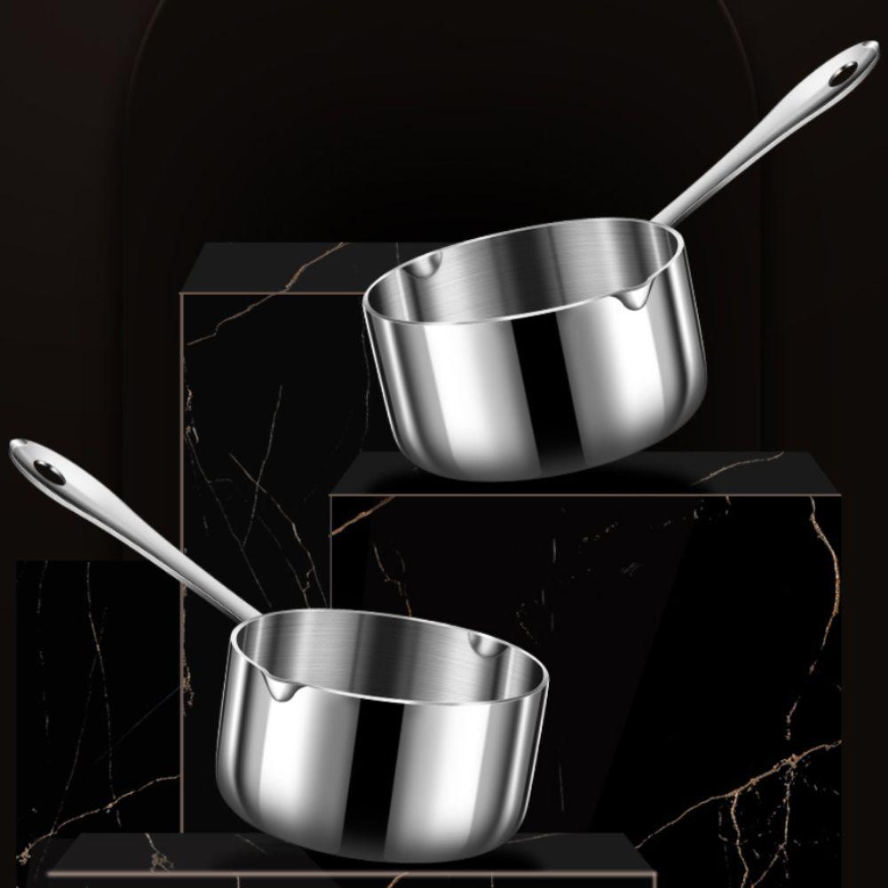 Stainless Steel Oil Pouring Pot Dual Spout Butter Warmer Pot Butter Melt Pot Melting Chocolate