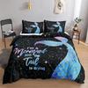 Mermaid Duvet Cover Set,Starfish Blue Undersea Style Dreaming Fairy Tale Bedding Set Girly Comforter Cover Bedroom Decor Gifts
