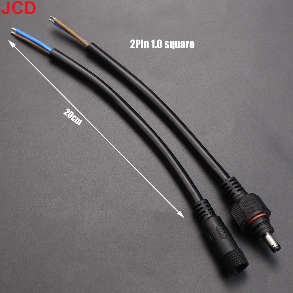 JCD 2Pin DC Power Plug 55*21mm 12V Connector IP67 Male Female Terminal Butt Joint Monitoring Line 1-5M Extension Cord Waterproof