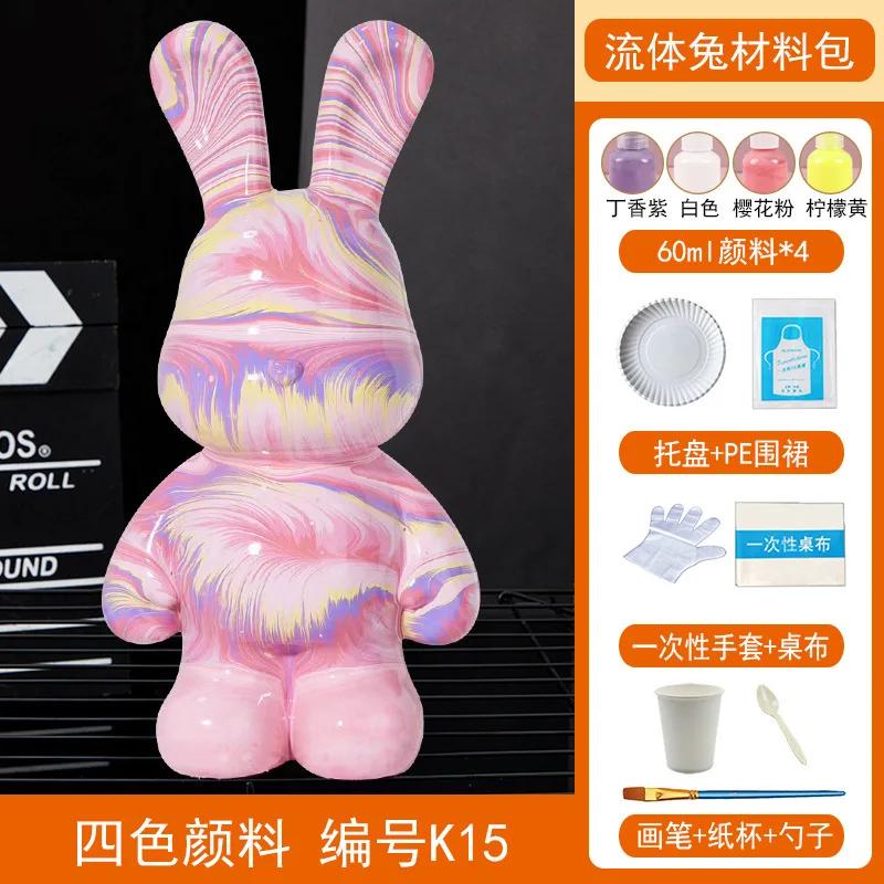 Acrylfarben-Set „Fluid Rabbit White Embryo“ für die Herstellung von handgefertigtem DIY-Spielzeug und kreativen Ornamenten – inklusive Flüssigmalerei-Set für „Fluid White Bear“.