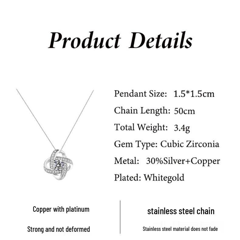 High-end Four-Leaf Clover Necklace with Preserved Flower Gift Box - Elegant Mother's Day Gift for Women