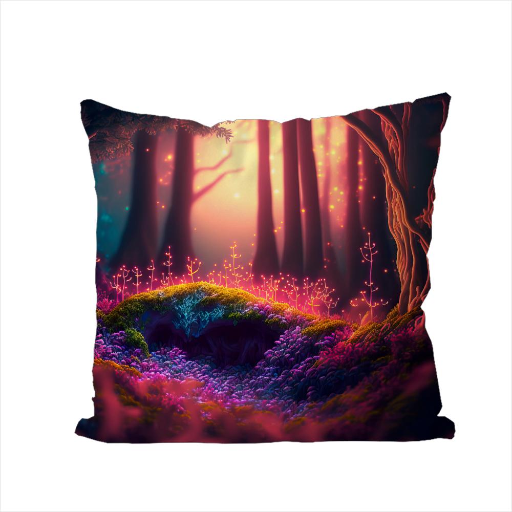 Fantasty Forest Pillow Case For Car Sofa Decorative Home Doublesided Print Plush Square Throw Pillow Cushion Cover
