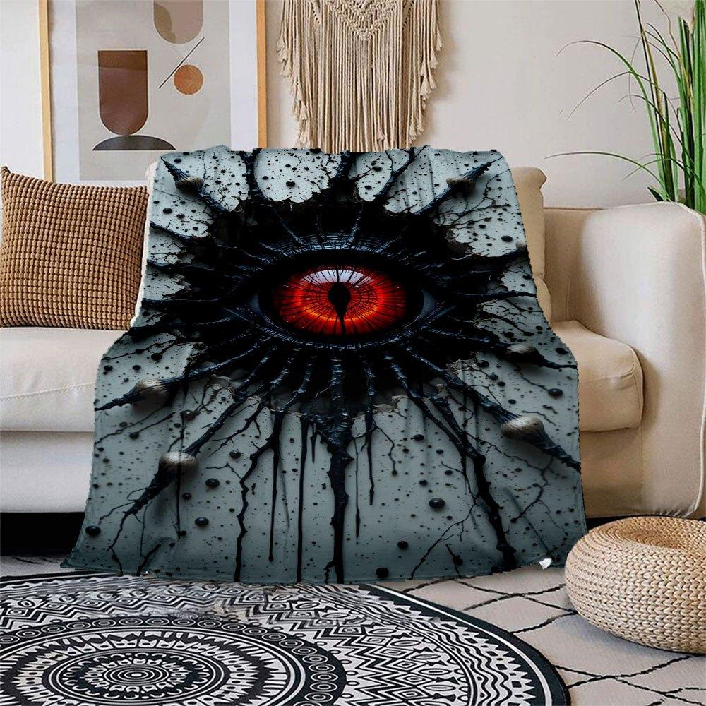 

Evil Eye Wall Art: Dark Gothic Decor with Spooky Branches Blanket Flannel Throw Blanket for Sofa, Bed, Travel, Camping, Office 100x150cm