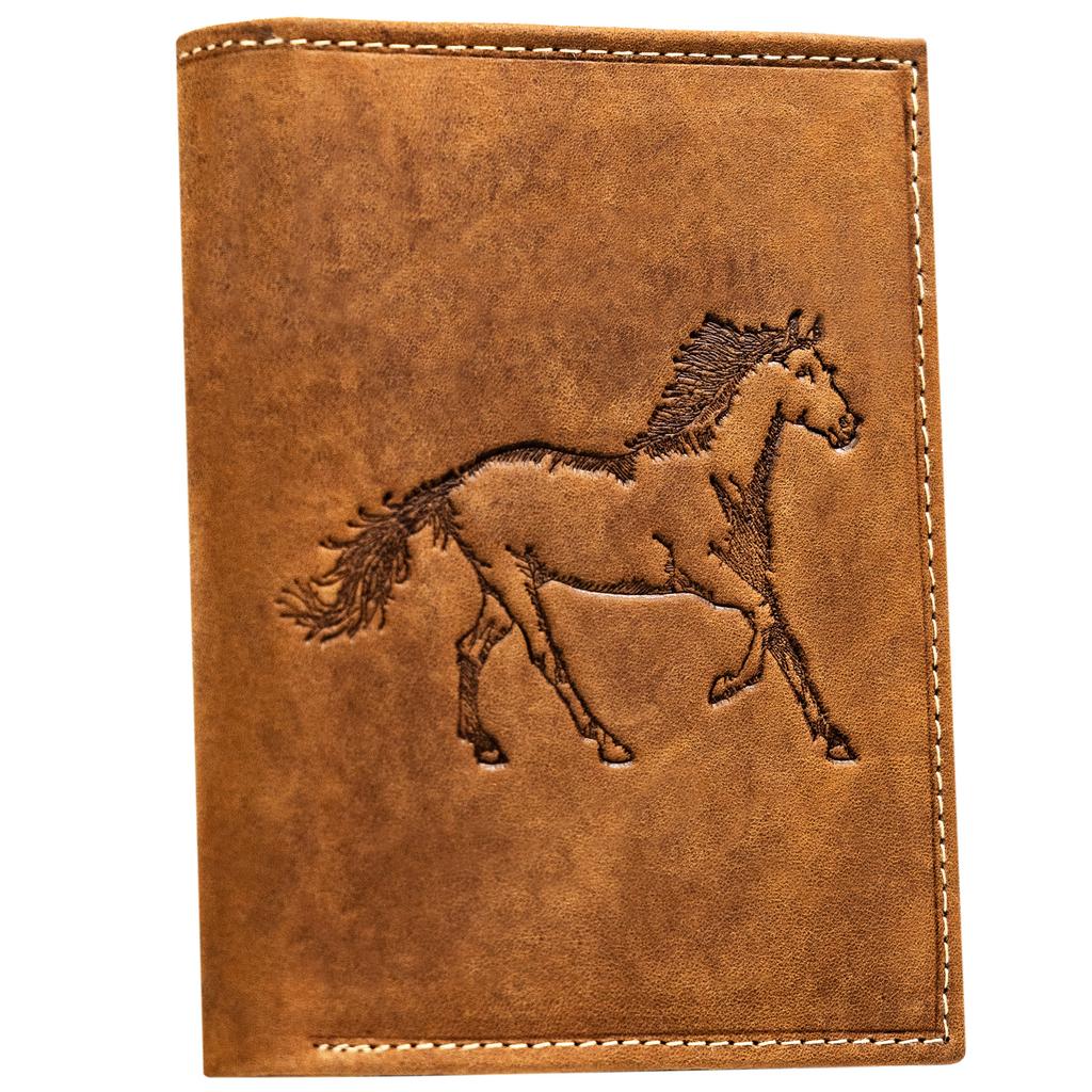 Men's Leather Wallet N4-CHM-HORSE-BL-COGNAC